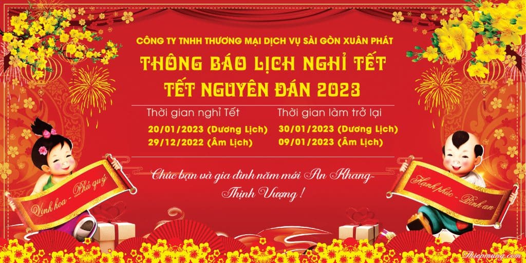 Lịch nghỉ Tết Nguyên Đán 2023