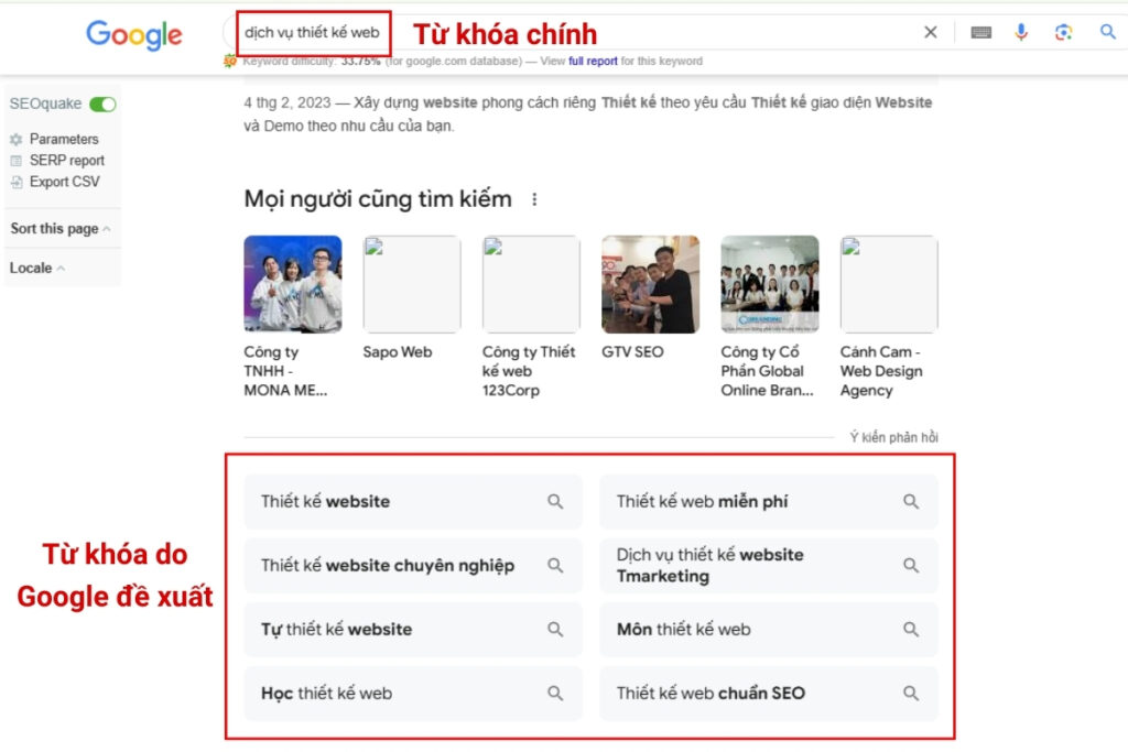 Tìm kiếm từ khóa LSI bằng Google