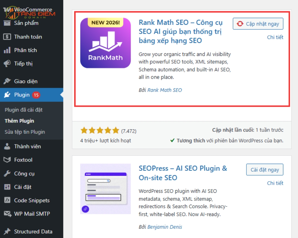 Cài đặt Rank Math SEO