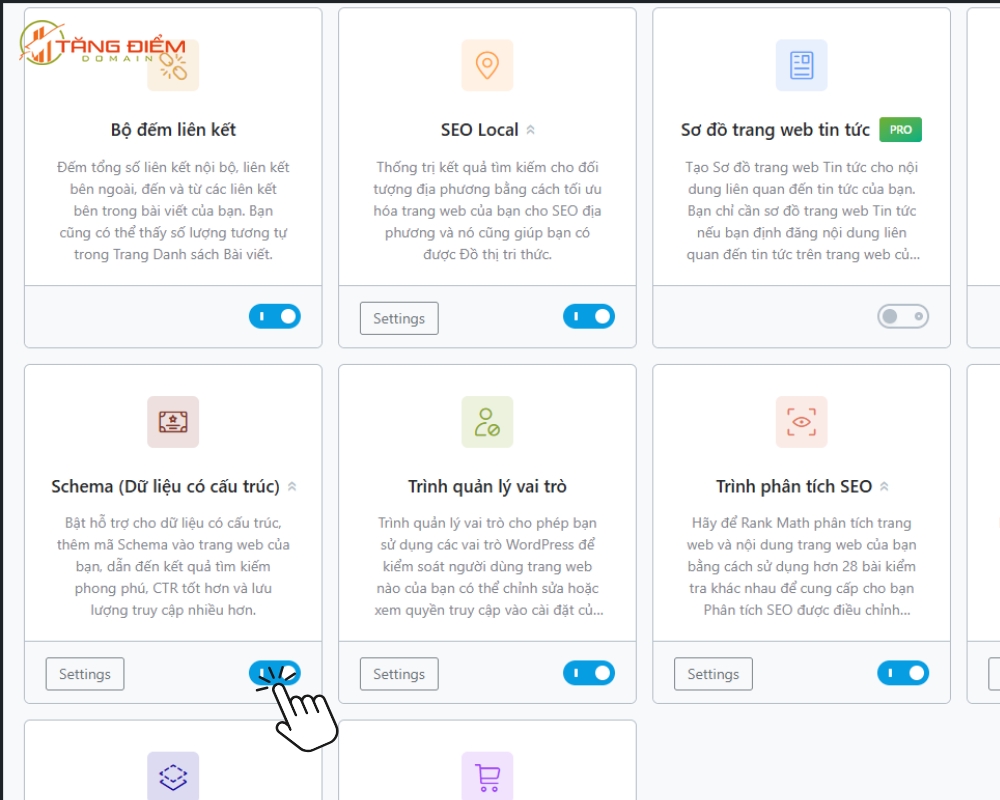 Bật tính năng Schema Generator trong Rank Math
