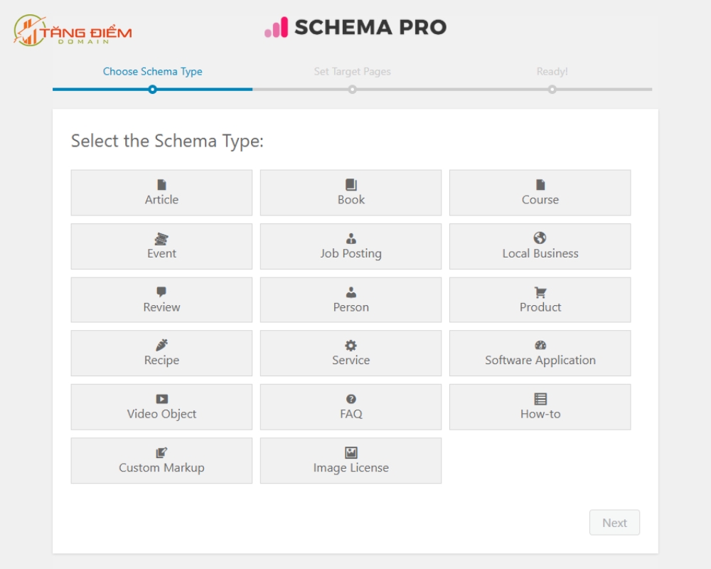 Các loại Schema mà plugin Schema Pro cung cấp