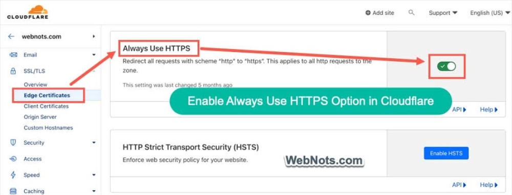 Bật tự động chuyển hướng sang HTTPS