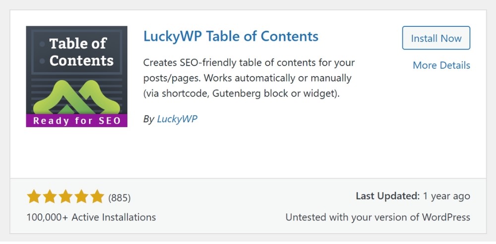 Plugin tạo mục lục bài viết LuckyWP Table of Contents