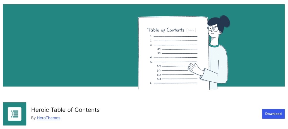 Plugin tạo mục lục bài viết Heroic Table of Contents